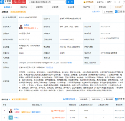 杨天真创立“真本事” 从娱乐营销到日用品销售的战略跨界